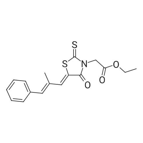 Ethyl 2-(5-(2-methyl-3-phenylallylidene)-4-oxo-2-thioxothiazolidin-3-yl)acetate