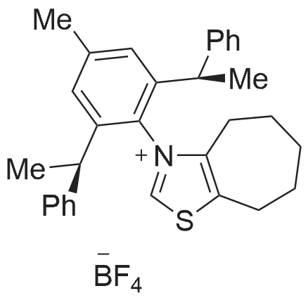 (CDU-NHC-01)3-(4-Methyl-2,6-bis((R)-1-phenylethyl)phenyl)-5,6,7,8-tetrahydro-4H-cyclohepta[d]thiazol-3-ium tetrafluoroborate
