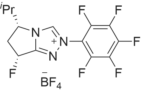 (5R,7R)-7-Fluoro-5-isopropyl-2-(perfluorophenyl)-6,7-dihydro-5H-pyrrolo[2,1-c][1,2,4]triazol-2-ium tetrafluoroborate