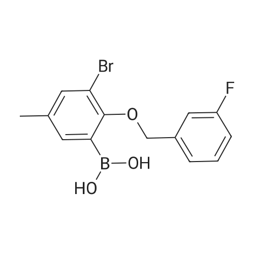 (3-Bromo-2-((3-fluorobenzyl)oxy)-5-methylphenyl)boronic acid