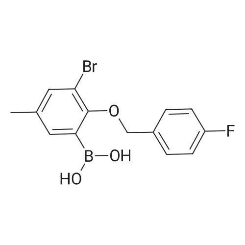 (3-Bromo-2-((4-fluorobenzyl)oxy)-5-methylphenyl)boronic acid