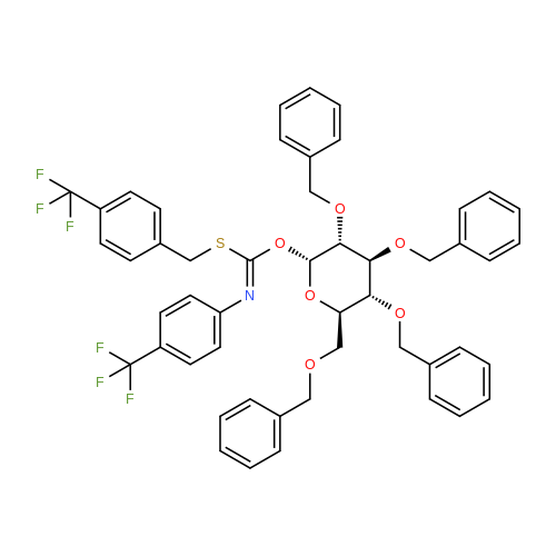 S-4-(Trifluoromethyl)benzyl O-((2R,3R,4S,5R,6R)-3,4,5-tris(benzyloxy)-6-((benzyloxy)methyl)tetrahydro-2H-pyran-2-yl) (4-(trifluoromethyl)phenyl)carbonimidothioate
