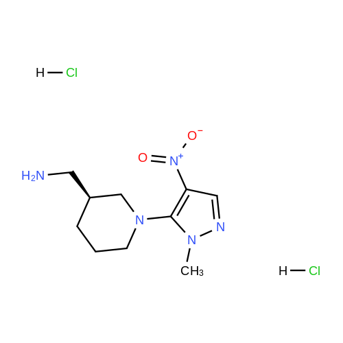 (S)-(1-(1-Methyl-4-nitro-1H-pyrazol-5-yl)piperidin-3-yl)methanamine dihydrochloride