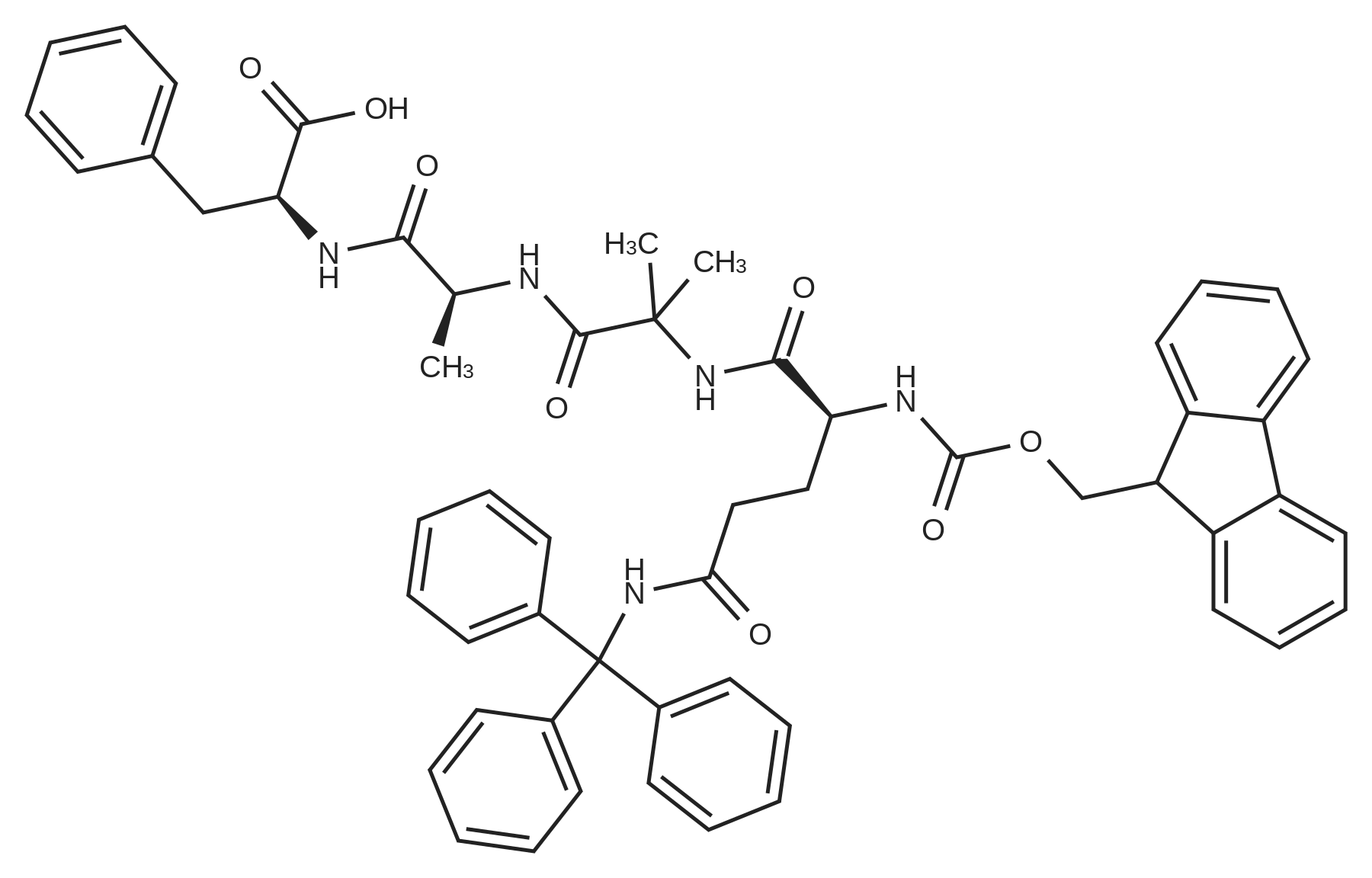 (2-((S)-2-((((9H-Fluoren-9-yl)methoxy)carbonyl)amino)-5-oxo-5-(tritylamino)pentanamido)-2-methylpropanoyl)-L-alanyl-L-phenylalanine
