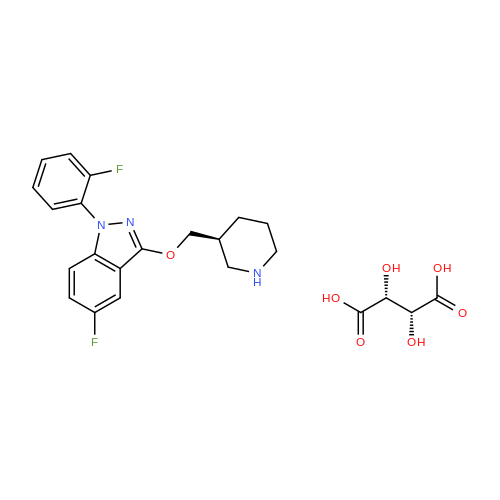 (S)-5-Fluoro-1-(2-fluorophenyl)-3-(piperidin-3-ylmethoxy)-1H-indazole (2R,3R)-2,3-dihydroxysuccinate