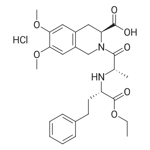 (S)-2-((S)-2-(((S)-1-Ethoxy-1-oxo-4-phenylbutan-2-yl)amino)propanoyl)-6,7-dimethoxy-1,2,3,4-tetrahydroisoquinoline-3-carboxylic acid hydrochloride