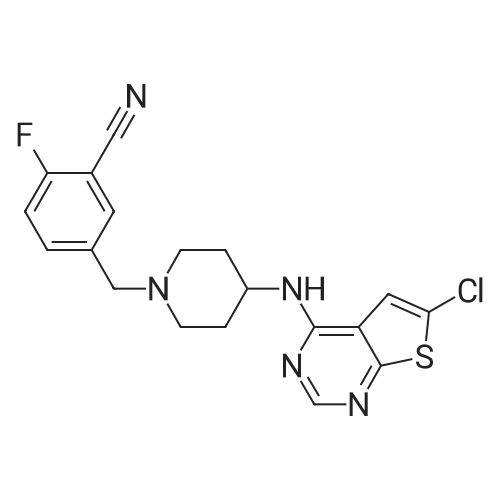 5-((4-((6-Chlorothieno[2,3-d]pyrimidin-4-yl)amino)piperidin-1-yl)methyl)-2-fluorobenzonitrile