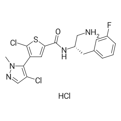 N-((S)-1-Amino-3-(3-fluorophenyl)propan-2-yl)-5-chloro-4-(4-chloro-1-methyl-1H-pyrazol-5-yl)thiophene-2-carboxamide hydrochloride