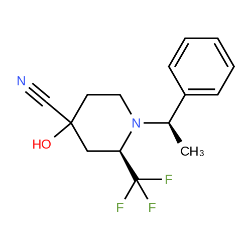 (2R)-4-Hydroxy-1-((R)-1-phenylethyl)-2-(trifluoromethyl)piperidine-4-carbonitrile