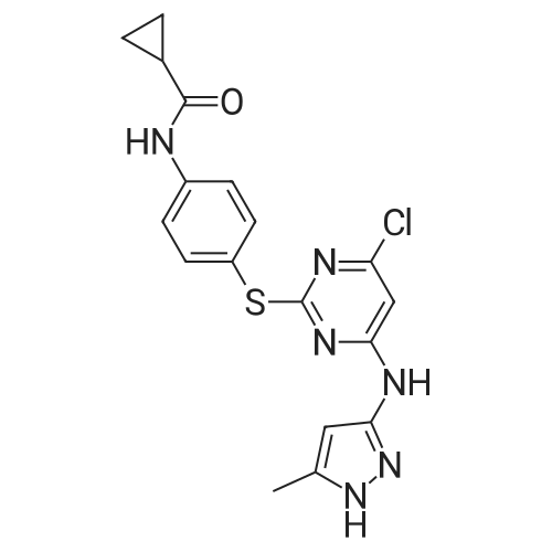 N-(4-((4-Chloro-6-((5-methyl-1H-pyrazol-3-yl)amino)pyrimidin-2-yl)thio)phenyl)cyclopropanecarboxamide