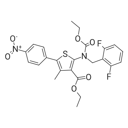 Ethyl 2-((2,6-difluorobenzyl)(ethoxycarbonyl)amino)-4-methyl-5-(4-nitrophenyl)thiophene-3-carboxylate