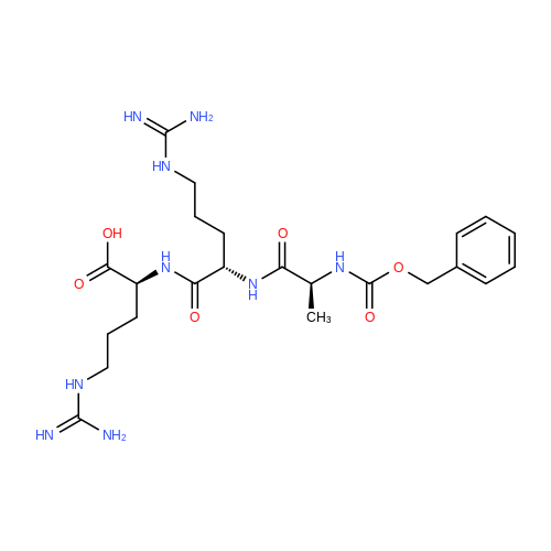 Benzyl ((S)-1-(((S)-5-guanidino-1-(((S)-5-guanidino-1-((4-methoxynaphthalen-2-yl)amino)-1-oxopentan-2-yl)amino)-1-oxopentan-2-yl)amino)-1-oxopropan-2-yl)carbamate