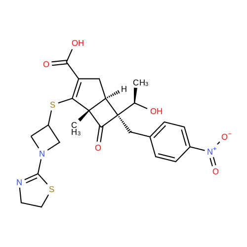(1R,5S,6S)-2-((1-(4,5-Dihydrothiazol-2-yl)azetidin-3-yl)thio)-6-((R)-1-hydroxyethyl)-1-methyl-6-(4-nitrobenzyl)-7-oxobicyclo[3.2.0]hept-2-ene-3-carboxylic acid